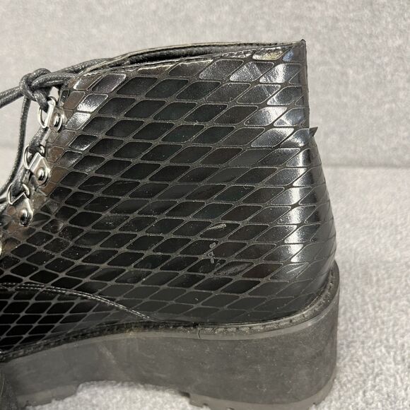 Asos Design Ankle Boots Womens 6 Black Lace Up Chunk Bootie Platform gohtic - Picture 13 of 15